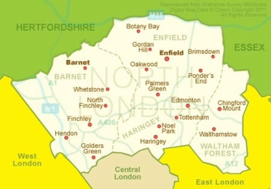 North London Map | Host Family Stay