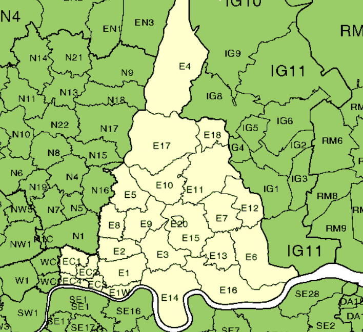 East London Map | Host Family Stay